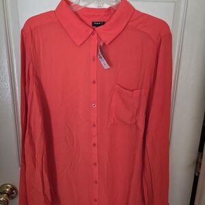 NEW Torrid Lizzie Georgette Long Sleeve Button-Up Shirt Size 2